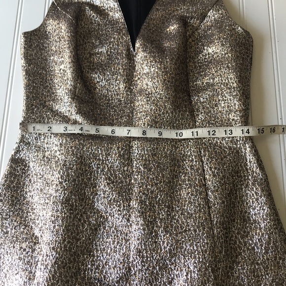 Sachin & Babi cocktail mini dress metallic gold silver black mesh sequin NWT - Picture 6 of 16